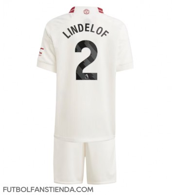 Manchester United Victor Lindelof #2 Tercera Equipación Niños 2023-24 Manga Corta (+ Pantalones cortos)